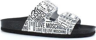 Love Moschino Ciabatta Fibbia - Dames - Sandalen - Zwart - 36 EU - Leer - Schoenen
