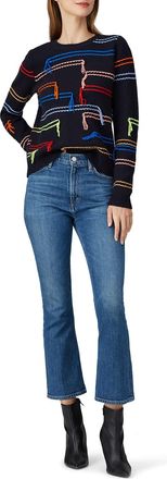 Chinti and Parker Rent The Runway Pre-Loved Multi Horizontal Stripe Sweater, Navy, M