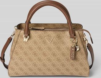 Guess Handtasche mit Logo-Muster Modell ECO NOELLE II in Hellbraun, Gr&ouml;&szlig;e 1