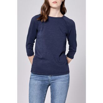Dear John Denim Sonoma Crew Neck 3/4 Raglan Sleeve T-Shirt in Black Iris at Nordstrom, Size X-Small