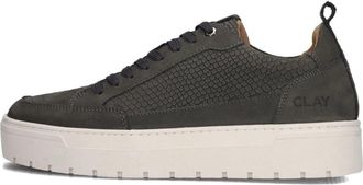 Clay Grijze Lage Sneakers voor Heren - Heren - Sneakers - Grijs - 42 EU - Schoenen