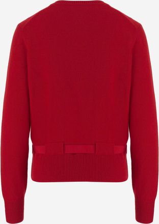Ferragamo Womens Cardigan Cashmere Red Sweater