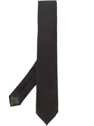Dell'Oglio patterned tie - men - Wool/Silk - One Size - Grey