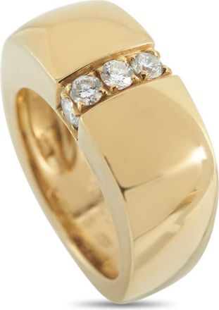 Mauboussin Pre-Owned Mauboussin 18K Yellow Gold 0.30ct Diamond Square Ring MAU27 112125