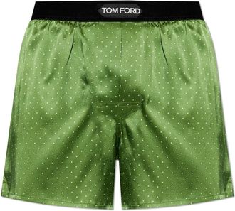 Tom Ford Zijden Boxershorts met Logo - Heren - Onderbroek - Groen - S - Ondergoed