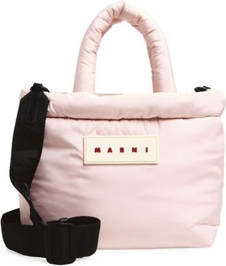 Marni East/West Puffer Tote in 00C18 Cinder Rose at Nordstrom