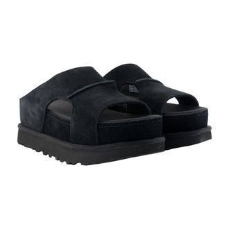 UGG Womens Goldenstar Hi Cutout Sandals Black Calfskin