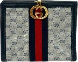 Gucci Pre-owned Wallets, female, Multicolor, Size: ONE SIZE Pre-owned GG Logo PVC Leather Bifold Wallet