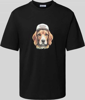 Review T-Shirt mit Label-Print in Black, Gr&ouml;&szlig;e XS