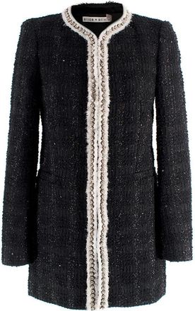 Alice & Olivia Alice + Olivia Black Andreas Midnight Boucle Jacket Size XS