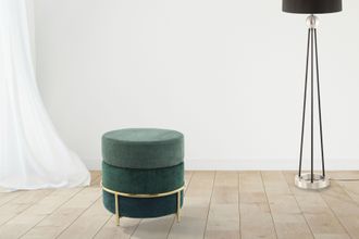 Kayoom Sitzhocker »Hocker Matilda 225, Komfortable runde Form, Gemütlicher Design-Hocker« 1 Stk. tlg. samtweich, elegant, gepolstert, grosse Sitzfläche