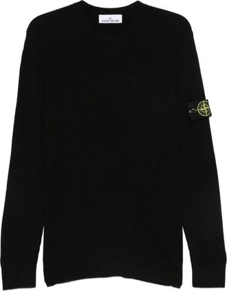 Stone Island Knit Crewneck Sweater In Full Rib Rws Wool Clothing