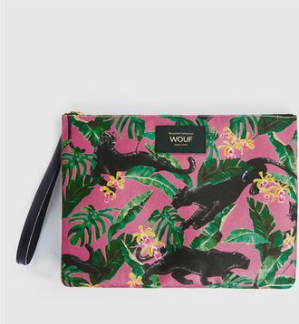 Wouf Pochette XL Yucata Rose L&eacute;opard