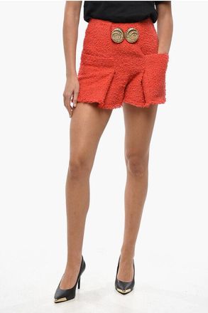Balmain Tweed ESCARGOT Shorts with Jewel Detail size 40