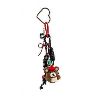 Like Dreams Womens Biscuit Bear Bag Charm In Black