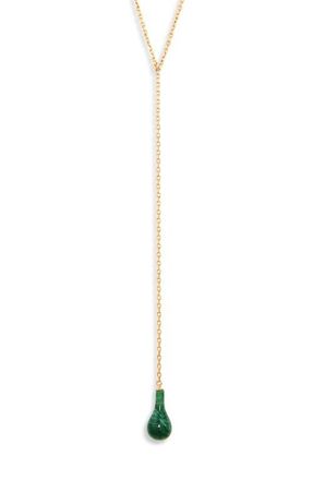 Toteme Jade Drop Necklace in Dark Green/Gold at Nordstrom