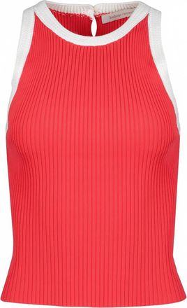Bishop + Young Womens Candace Ribbed Sweater Tank Top In Lipstick