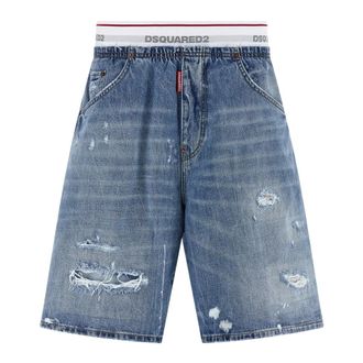 Dsquared2 Denim Shorts, male, Blue, Size: L Surfer Denim Bermuda Shorts