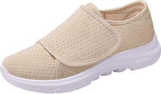 Generic Ladies Slip on Trainers Platform Running Shoes Womens Fashionable Summer Flat Non Mesh Hollowed Out Upper Breathable Soft Set Wear Comfortable Womens 