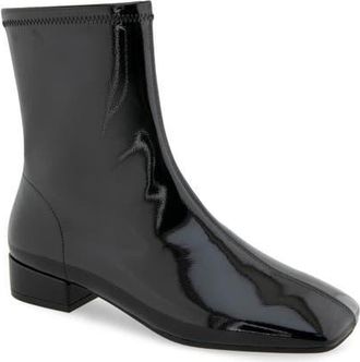 Aerosoles Nina Block Heel Bootie in Black Crinkled Patent at Nordstrom, Size 6.5