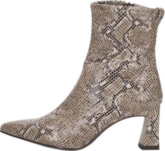 Tamaris Enkellaarsjes Hak - Dames - Laarzen met Hak - Beige - 37 EU - Schoenen