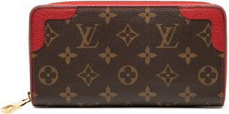 Louis Vuitton Brown Red Color Pvc Leather Long Wallet (Bi-Fold) (Pre-Owned)