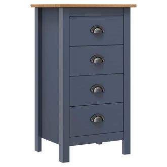 vidaXL Mesita De Noche Hill Madera Maciza De Pino Gris 46x35x49,5 Cm Vidaxl