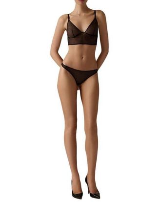 Kiki De Montparnasse Crochet Longline Bra in Black at Nordstrom, Size X-Small