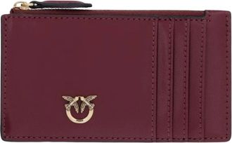Pinko Airone Cardholder - Dames - Portefeuilles - Paars - ONE Size - Katoen - Accessoires