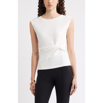 Nordstrom Side Twist Crewneck T-Shirt in Ivory Tofu at Nordstrom, Size Xx-Small