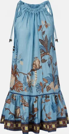 Alemais Al&eacute;mais Georgie printed ramie minidress