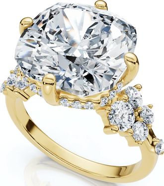 Pompeii3 Certified 5 1/2Ct Muse Cushion Diamond Engagement Ring 14k Gold or Pt Lab Grown