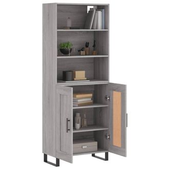 Berkfield Home Highboard Grey Sonoma 69.5x34x180 cm Engineered Wood