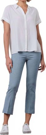 Avenue Montaigne Leo Flare Cut Pants In Screen Blue