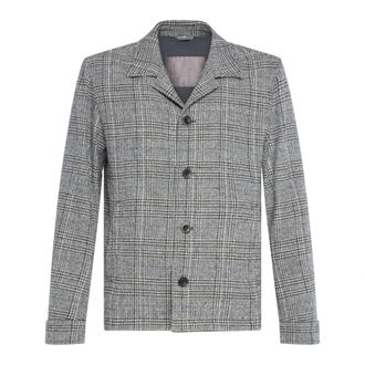 Herno Light Jackets, male, Gray, L, Prince of Wales Jacket