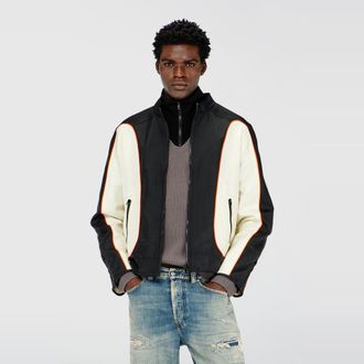 Diesel Nylon jacket with color block and piping details - Jackets - Man - Multicolor