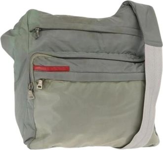 Prada Pre-owned Cross Body Bags, female, Gray, Size: ONE SIZE Pre-owned Vintage Nylon Cross Body Bag