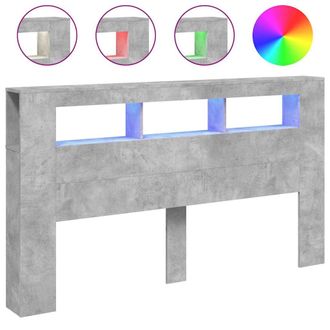 vidaXL Cabecero Led Madera Ingenier&iacute;a Gris Hormig&oacute;n 180x18,5x103,5 Cm Vidaxl