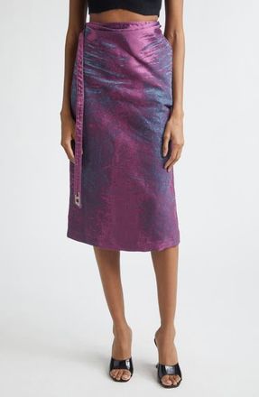 Diesel De-Sira Satin Denim Midi Pencil Skirt in Purple at Nordstrom, Size 26