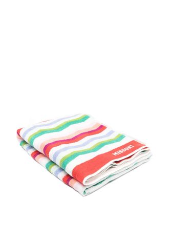 Missoni Home striped-pattern beach towel - unisex - Cotton - One Size - White