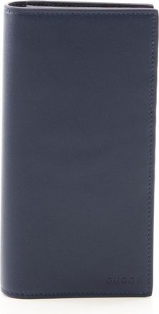 Gucci Navy Leather Long Wallet (Bi-Fold) (Pre-Owned)