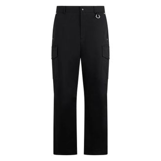 Moncler Straight Trousers, male, Black, Size: XL Cargo Pants in Stretch Cotton