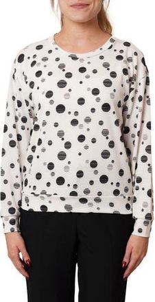 Cyrus Drop Shoulder Dot French Terry Sweater in Bone/Black at Nordstrom Rack, Size X-Large
