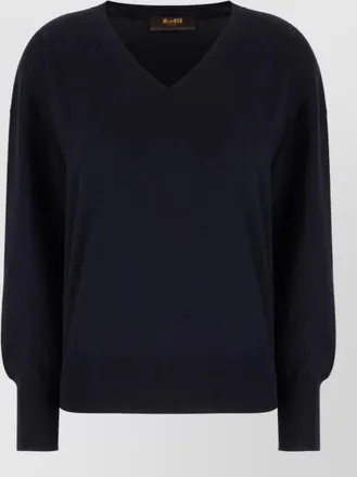 Moorer wool sweater long sleeves v neckline