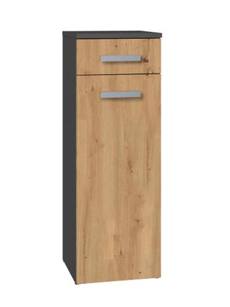 Hucoco Hucoco - Jokke - Mueble De Cuarto De Ba&ntilde;o 1 Puerta + 1 Caj&oacute;n - 30x30x85cm - Columna Baja De Almacenaje Para Cuarto De Ba&ntilde;o