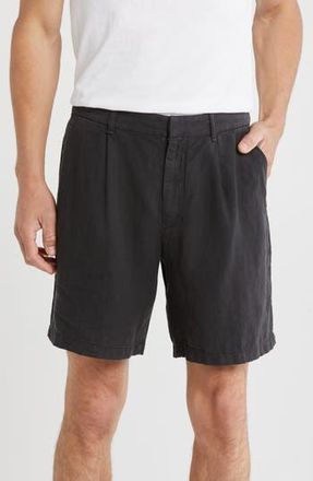 Rag & Bone Elliot Pleated Linen Shorts in Black at Nordstrom Rack, Size 31