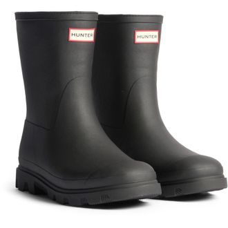 Hunter Downpour Short Insulated Boot Rubber Womens Black Wellington Boots - Size UK 5