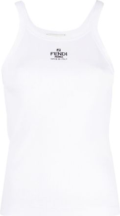 Fendi Logo Cotton Tank Top-Donna