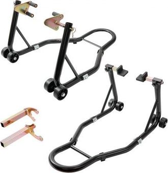 OEM Motorrad St&auml;nder Set Montagest&auml;nder Hinten & Vorn 0,39 T Belastbar, U-type + L-type + Doppelgabelk&ouml;pfe, 225-350 Mm / 230-330 Mm / 165-240 Mm Rollbarer