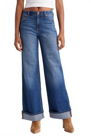 1822 Denim Slim Wide Leg With Cuff Jeans In Oaklee